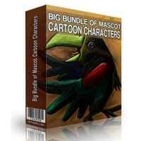 Big Bundle de personagens de desenhos animados Mascot