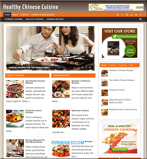 Cozinha Chinesa PLR Niche Blog
