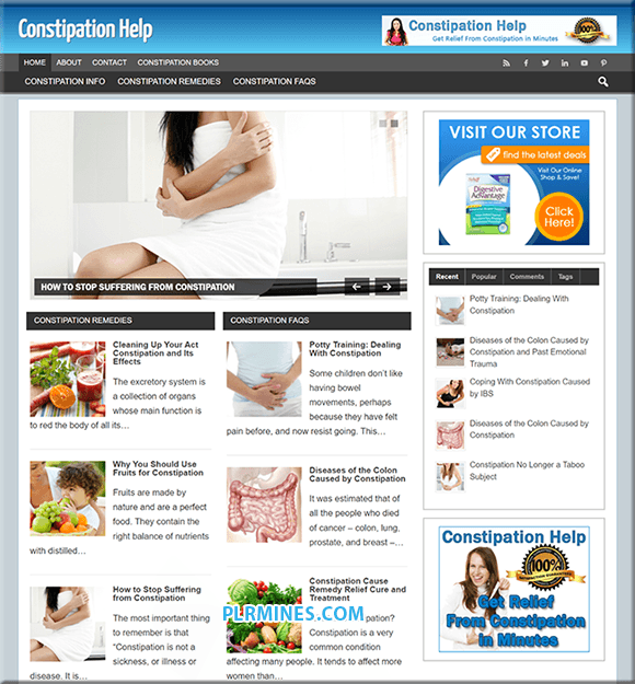 Constipação Ajuda Niche PLR Blog
