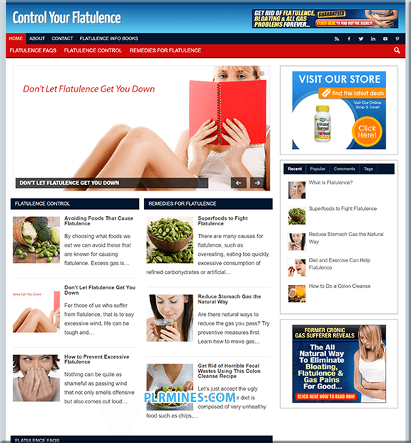 Controle de flatulência PLR Website
