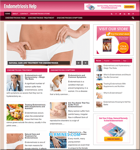 Endometriose Ajudar Afiliado WP Website