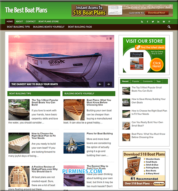 Planos de Barco PLR Blog WordPress