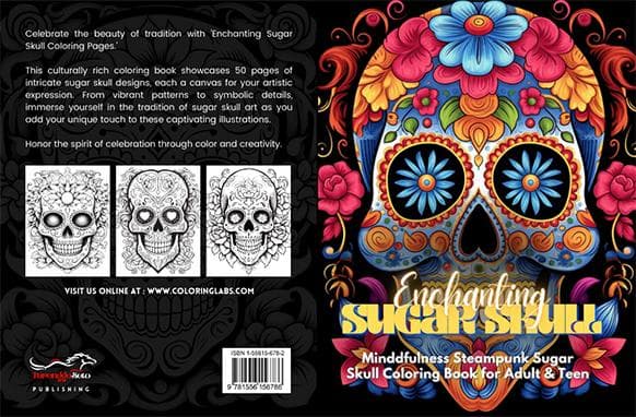 Encantando Sugar Skull Adult Coloring Livro