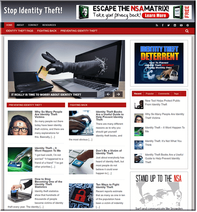 Identidade Theft Ready Made Blog