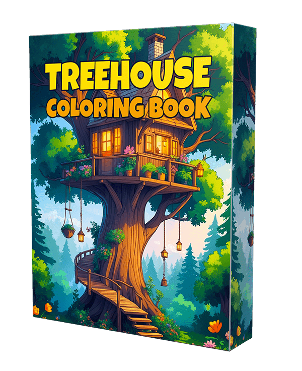 Árvore mágica Casa Coloring Livro