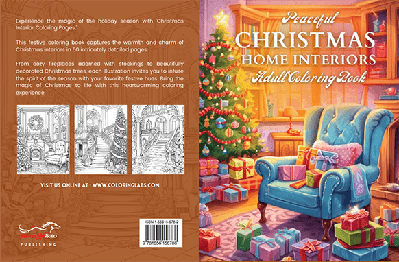 Casa de Natal pacífica Interiores Livro de colorir