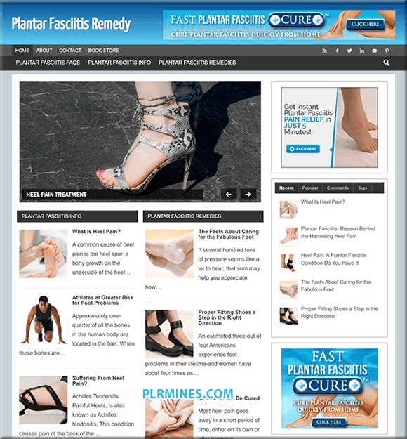 Website WordPress sobre Fascite Plantar