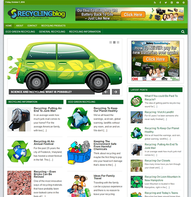 Blog PLR de Reciclagem