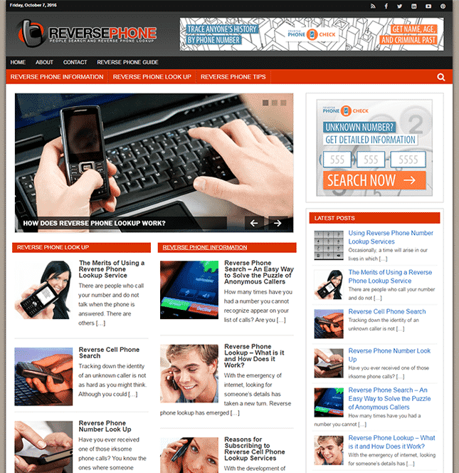 Blog PLR de Telefone Reverso