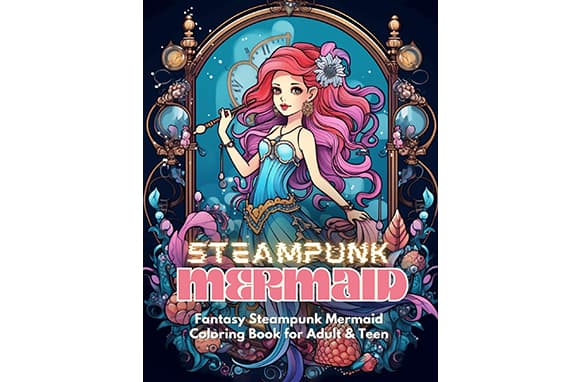 Steampunk Sereia Adulto Coloring Livro