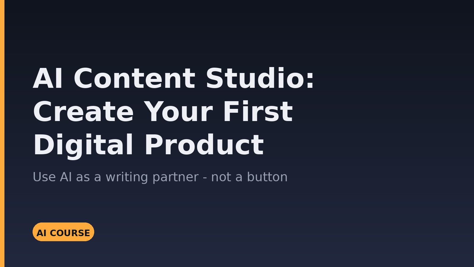 AI Content Studio: Crie Seu Primeiro Produto Digital